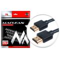 Kabel HDMI - HDMI v 1.4 vergoldet SLIM Kabel 3D Full HD 0,5m Maclean MCTV-700