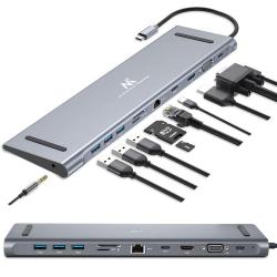 11 in 1 USB Typ C 3.1 Hub Laptop Dockingstation Maclean MCTV-850 